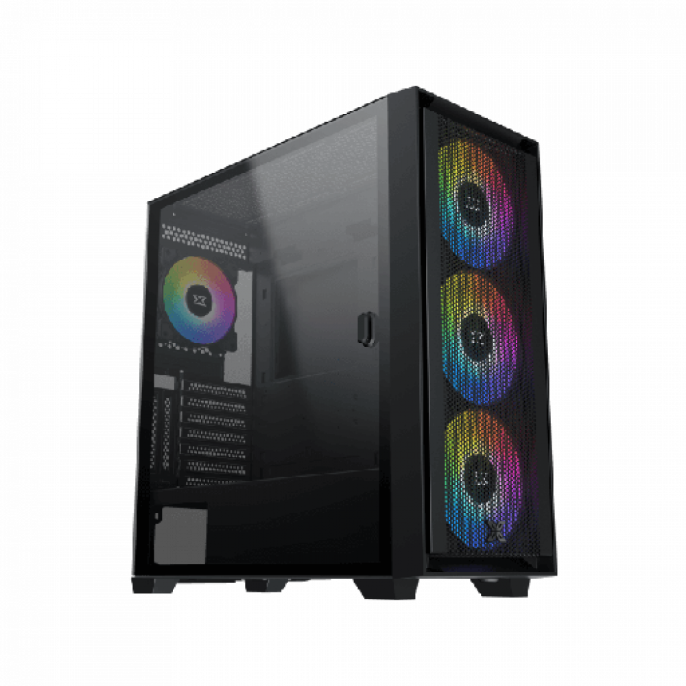 Xigmatek Anubis Pro 4FX , 4x προ-εγκατεστημένα RGB FANS , Full Tempered glass, Μαύρο