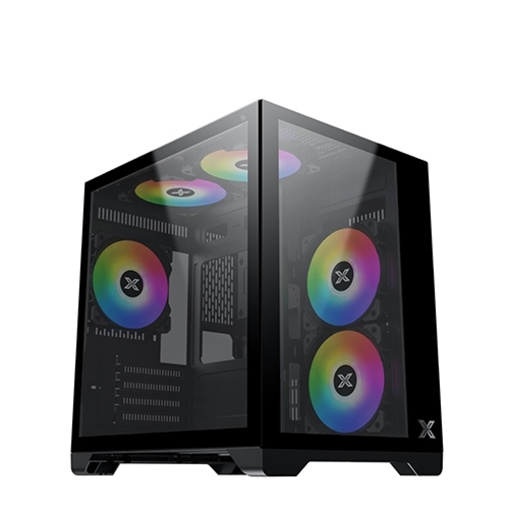 XIGMATEK Aqua M, Micro Gaming Case, Tempered Glass, 5x RGB Fans με controller