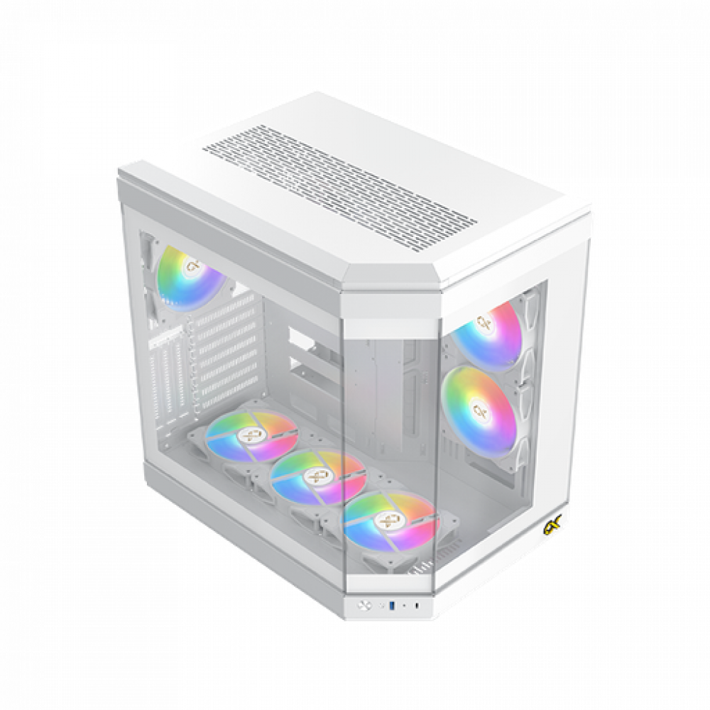 Xigmatek Cubi Arctic , 6x προ-εγκατεστημένα RGB FANS , Full Tempered glass