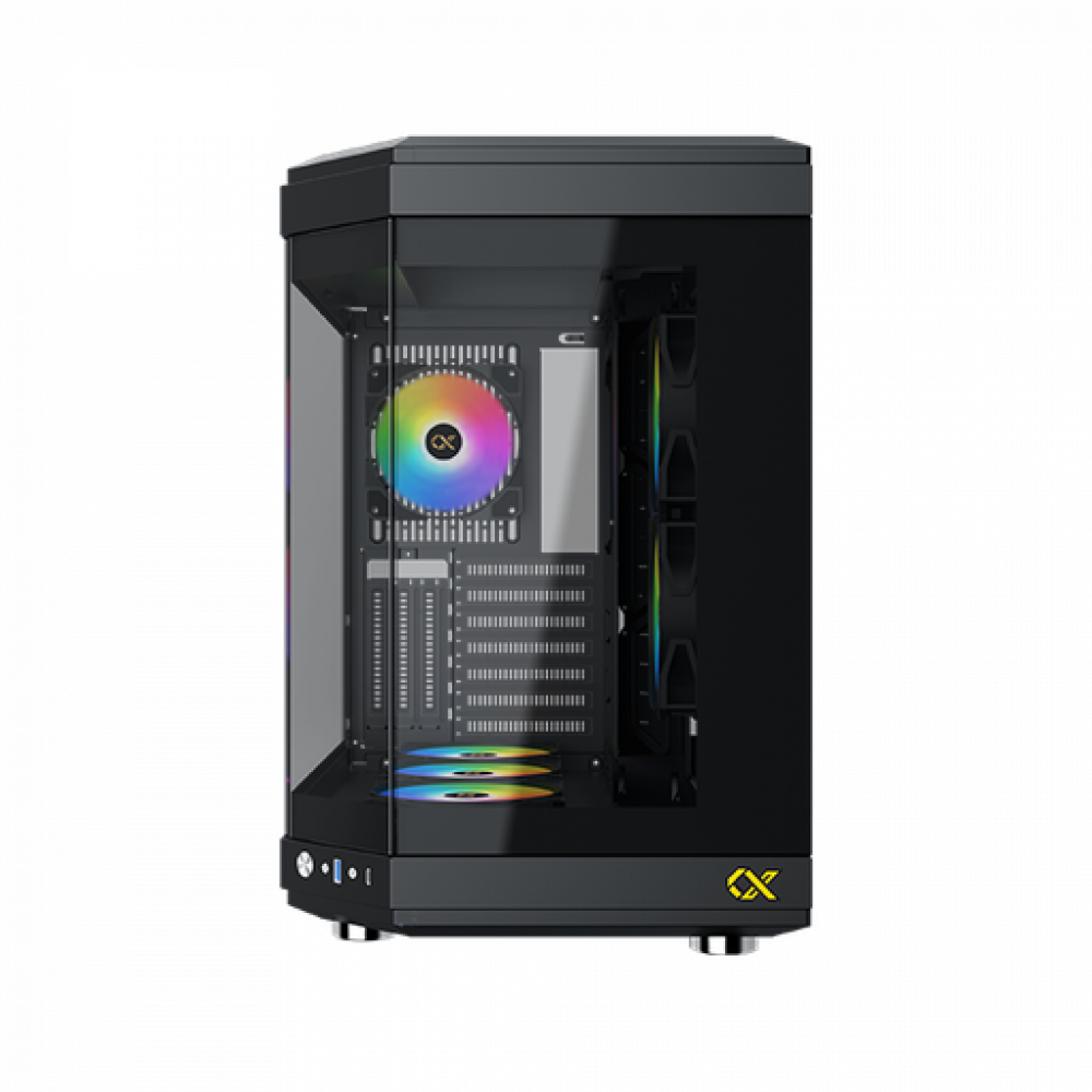 Xigmatek Cubi Black , 6x προ-εγκατεστημένα RGB FANS , Full Tempered glass