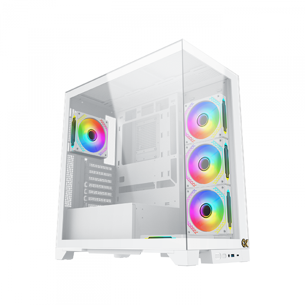 Xigmatek Endorphin Ultra Arctic , 5x προ-εγκατεστημένα RGB FANS , Full Tempered glass, Λευκό