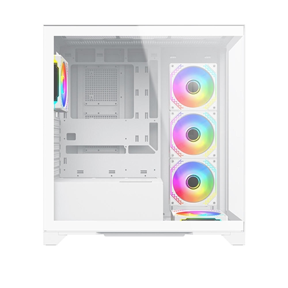 Xigmatek Endorphin Ultra Arctic , 5x προ-εγκατεστημένα RGB FANS , Full Tempered glass, Λευκό