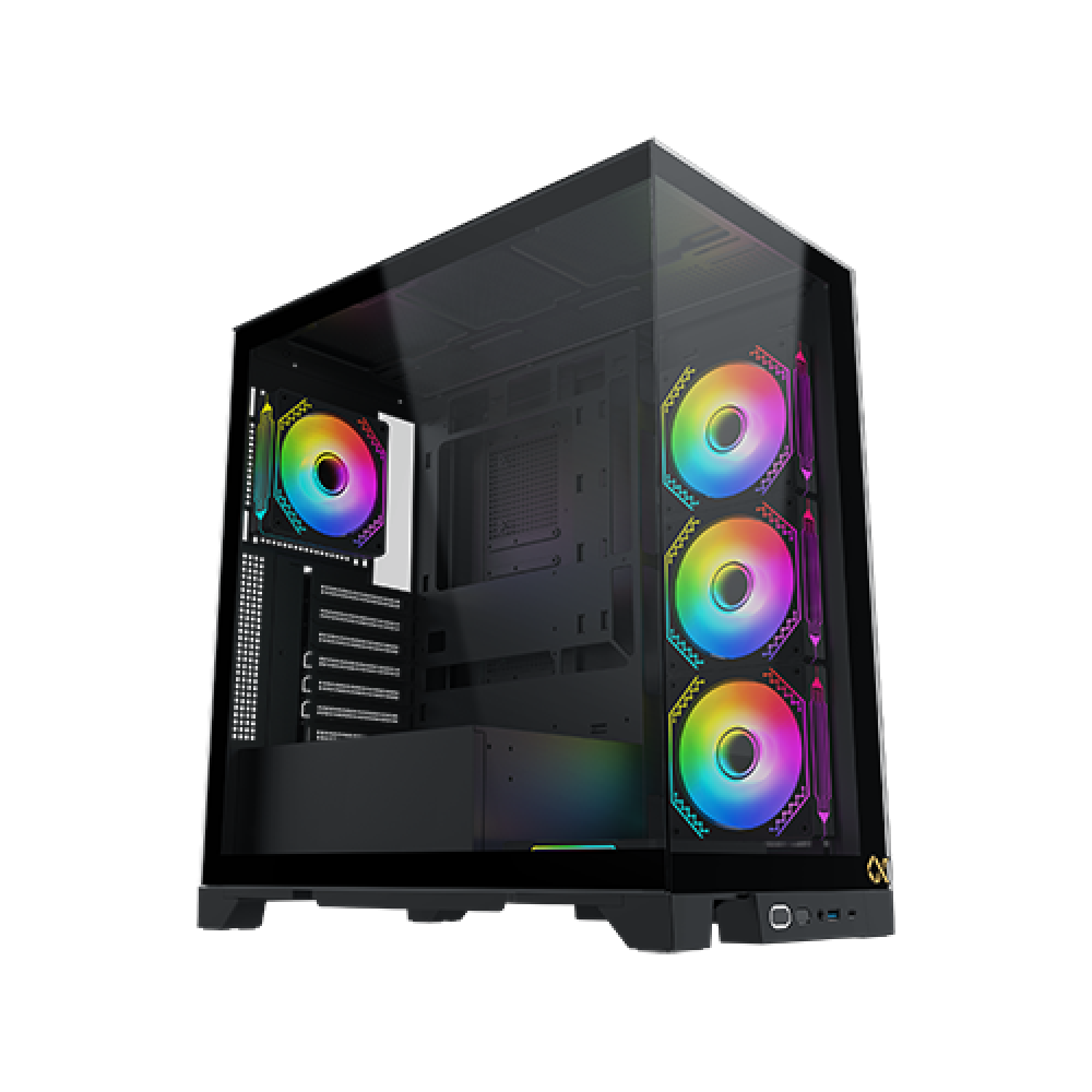 Xigmatek Endorphin Ultra , 5x προ-εγκατεστημένα RGB FANS , Full Tempered glass, Μαύρο