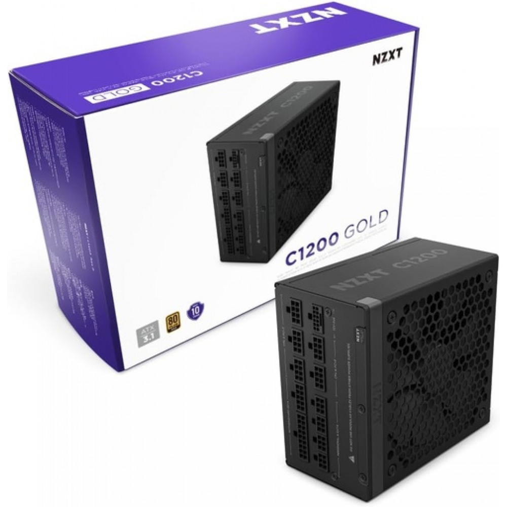 NZXT C1200 Gold ATX 3.1 - Fully Modular Low-Noise PC Gaming Power Supply