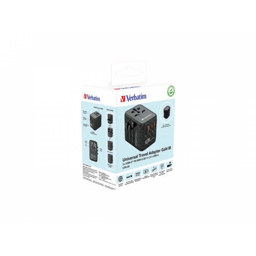 GAN III UNIVERSAL TRAVEL ADAPTER UTA-05 WITH 2 X USB-C PD 65W & QC 4+ / 2 X USB-A