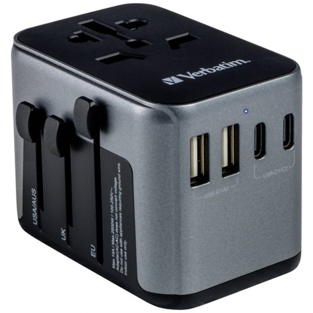 Universal Travel Adapter UTA-03 PD30W / QC / 2xUSB / 2xType-C