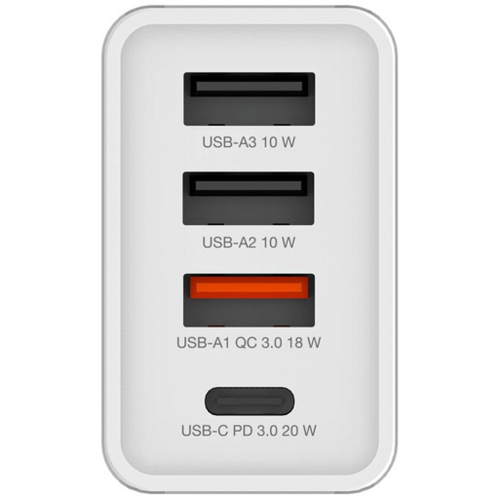 CHR-30EU2 USB Charger 30W with 1 x USB-C® PD 20 W / 1 x USB-A QC 3.0 / 2 x USB-A 10W White (EU)				