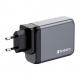 Verbatim GaN USB-A και 3 Θύρες USB-C 100W Power Delivery / Quick Charge 3.0 Gray 