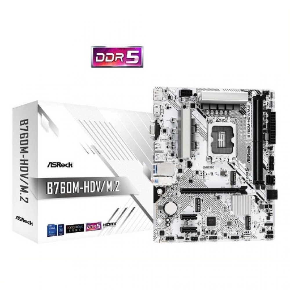 ASRock B760M-HDV/M.2 DDR5 Motherboard Micro ATX με Intel 1700 Socket