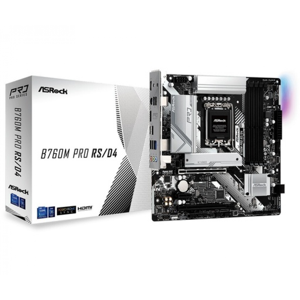 ASRock B760M Pro RS/D4 Motherboard Micro ATX με Intel 1700 Socket