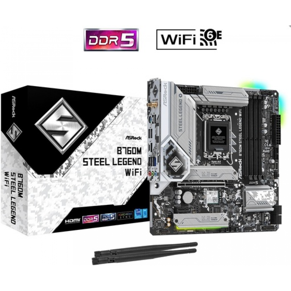 ASRock B760M Steel Legend WiFi DDR5 Motherboard Micro ATX με Intel 1700 Socket