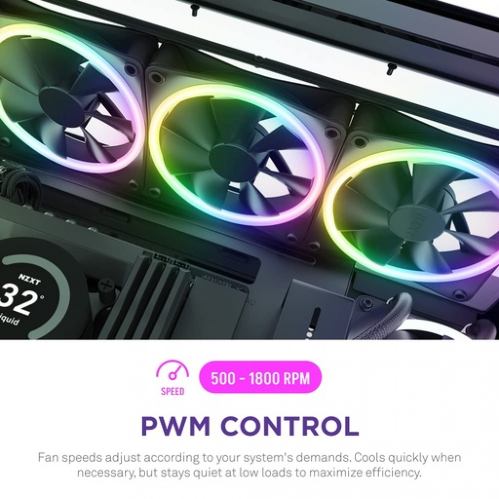 NZXT F120 RGB Duo Triple Pack & RGB Controlle Black