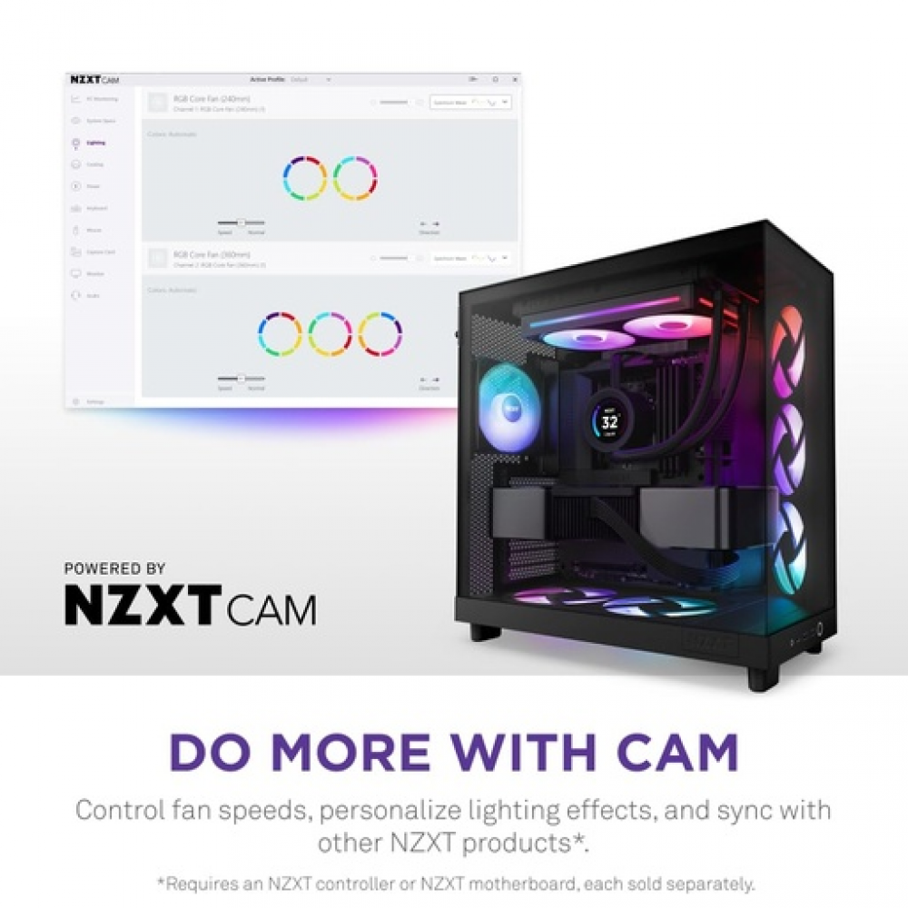 NZXT F280 RGB Core Black