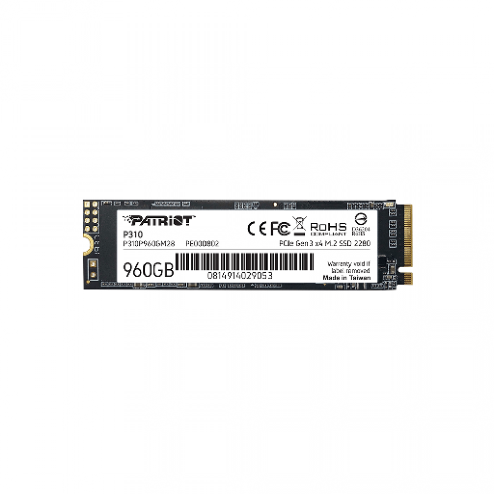 PATRIOT P310, 960GB M2/2280 PCIe3x4/NVMe 2100/1800MBs