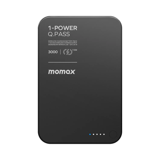 1-POWER Q.PASS 3000mAh Slim Magnetic Wireless Battery Pack (Black)