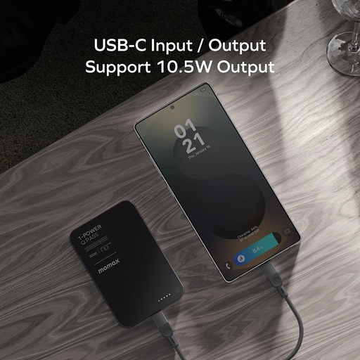 1-POWER Q.PASS 3000mAh Slim Magnetic Wireless Battery Pack (Black)