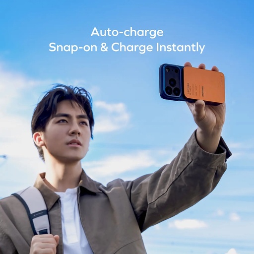 1-POWER Q.PASS 3000mAh Slim Magnetic Wireless Battery Pack (Orange)