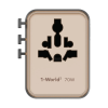 1-World² 5-Port Mini Universal Travel GaN Charger 70W with Dual AC Sandstone