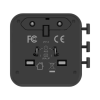 1-World² 2-Port USB-A and USB-C GaN Travel Charger 20W Black