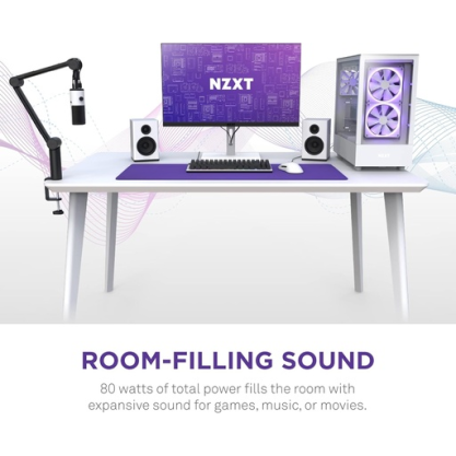 NZXT Relay PC Gaming Desktop Speakers White NZXT Relay PC Gaming Desktop Speakers White