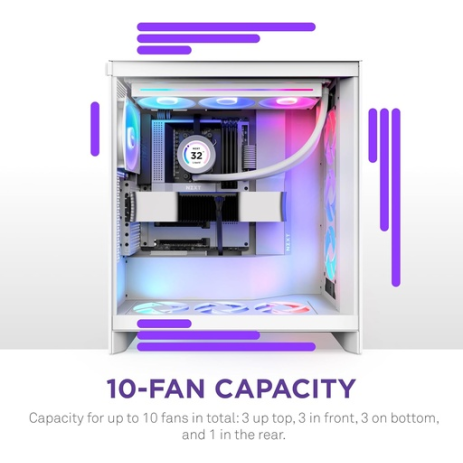 NZXT H7 Flow RGB 2024 White NZXT H7 Flow RGB 2024 White
