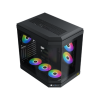 Xigmatek Cubi Black , 6x προ-εγκατεστημένα RGB FANS , Full Tempered glass