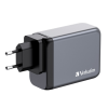 Verbatim GaN USB-A και 3 Θύρες USB-C 200W Power Delivery / Quick Charge 3.0 Gray