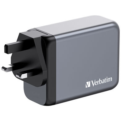 Verbatim GaN USB-A και 3 Θύρες USB-C 200W Power Delivery / Quick Charge 3.0 Gray