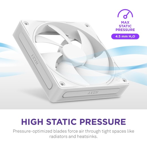 NZXT F120P Case Fan με Λευκό Φωτισμό και Σύνδεση 4-Pin PWM Λευκό