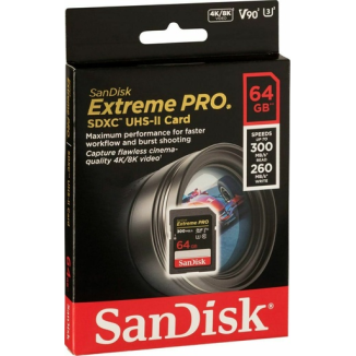 Sandisk Extreme Pro SDXC 64GB Class 10 U3 V90 UHS-II Sandisk Extreme Pro SDXC 64GB Class 10 U3 V90 UHS-II