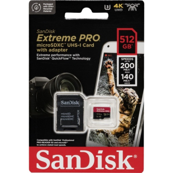 SanDisk Extreme Pro SDXC 512GB Class 10 U3 V30 UHS-I SanDisk Extreme Pro SDXC 512GB Class 10 U3 V30 UHS-I