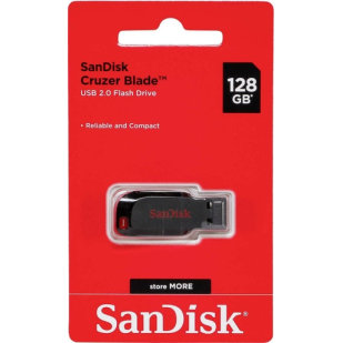 Sandisk Cruzer Blade 128GB USB 2.0 Stick Μαύρο