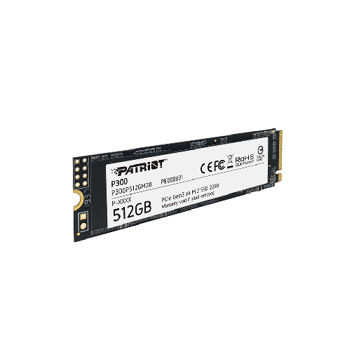 PATRIOT P300, 512GB M2/2280 PCIe3x4/NVMe 1700/1200MBs PATRIOT P300, 512GB M2/2280 PCIe3x4/NVMe 1700/1200MBs
